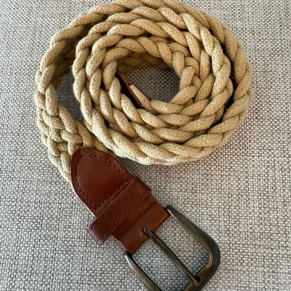 Pusser’s British West Indies Braided Rope Belt - Leather Trim M